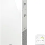 ダイキン MCK556A-W 本体とリモコン。ホワイトのスリムタワー型加湿空気清浄機