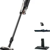 日立 PV-BL3J 本体とスタンド、すきまノズル等の付属品。シャンパンゴールドとブラックのスティック掃除機
